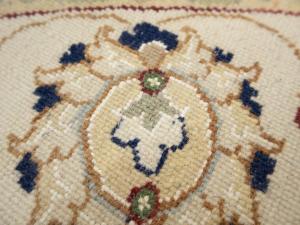 Dark Navy Floral Traditional 5X5 Indo-Nain Oriental Round Rug