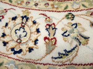 Dark Navy Floral Traditional 5X5 Indo-Nain Oriental Round Rug