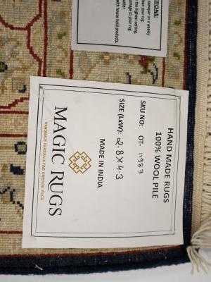 Black Floral 3x4 Indo-Nain Oriental Rug
