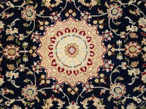 Black Floral 3x4 Indo-Nain Oriental Rug