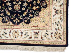 Black Floral 3x4 Indo-Nain Oriental Rug