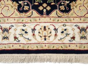 Black Floral 3x4 Indo-Nain Oriental Rug
