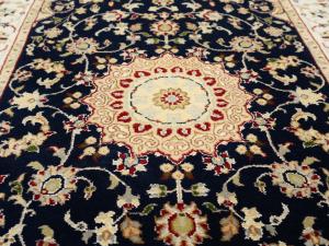 Black Floral 3x4 Indo-Nain Oriental Rug