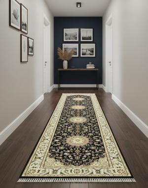 2'8 x 12'4 Hand Knotted Indo-Nain Floral Wool Runner Rug