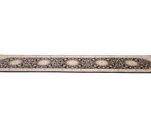 Black Floral 3x12 Indo-Nain Oriental Runner Rug