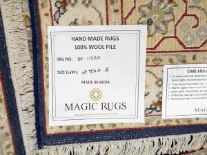 Dark Navy Floral 3x4 Indo-Nain Oriental Rug