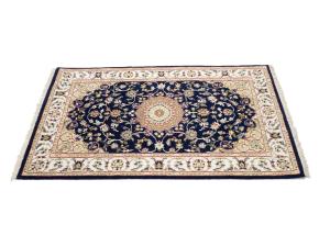Dark Navy Floral 3x4 Indo-Nain Oriental Rug