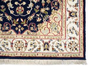 Dark Navy Floral 3x4 Indo-Nain Oriental Rug