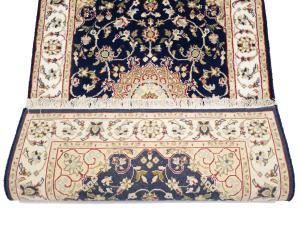 Dark Navy Floral 3x4 Indo-Nain Oriental Rug