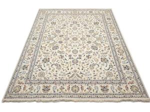 8'10 X 12'2 Indo-Nain Hand Knotted Floral Oriental Wool Rug