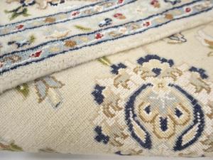 Cream Floral 8x8 Indo-Nain Oriental Square Rug