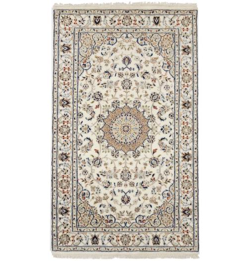 Ivory Floral 3x5 Indo-Nain Oriental Rug