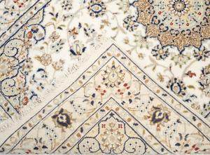 Ivory Floral 3x5 Indo-Nain Oriental Rug