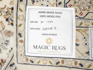 Ivory Floral 3x5 Indo-Nain Oriental Rug