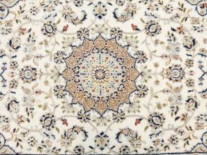 Ivory Floral 3x5 Indo-Nain Oriental Rug