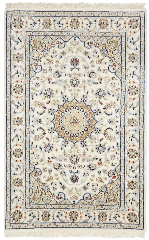 Cream Floral 2'8x4'1 Indo-Nain Oriental Rug
