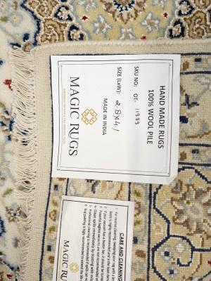 Cream Floral 2'8x4'1 Indo-Nain Oriental Rug