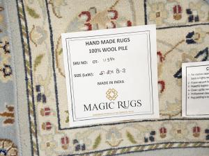 Light Blue Floral 5X8 Indo-Nain Oriental Rug