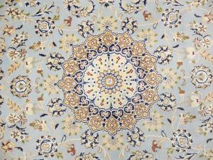 Light Blue Floral 5X8 Indo-Nain Oriental Rug