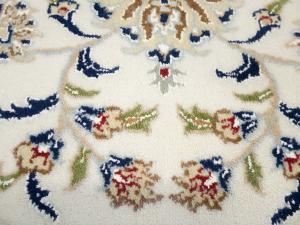 8'8 X 12'2 Hand Knotted Cream Floral Indo-Nain Wool Rug