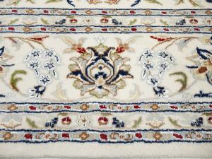 8'8 X 12'2 Hand Knotted Cream Floral Indo-Nain Wool Rug