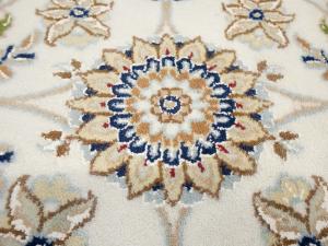 8'8 X 12'2 Hand Knotted Cream Floral Indo-Nain Wool Rug
