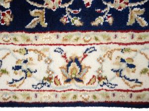 Dark Navy Floral 3x10 Indo-Nain Oriental Runner Rug