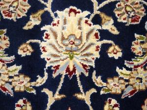 Dark Navy Floral 6x9 Indo-Nain Oriental Rug