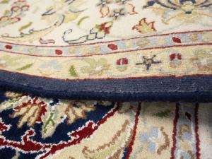 Dark Navy Floral 6x9 Indo-Nain Oriental Rug