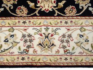 Black Floral 6X9 Indo-Nain Oriental Rug