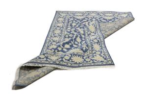 Muted Slate Blue Floral 5x8Transitional Oriental Area Rug