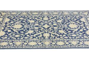 Muted Slate Blue Floral 5x8Transitional Oriental Area Rug