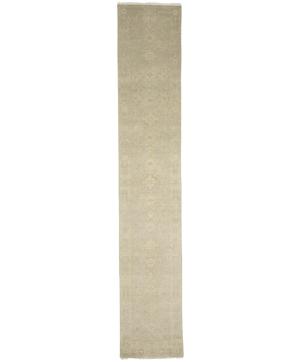 Muted Aqua Blue Floral 3x14 Transitional Oriental Runner Rug