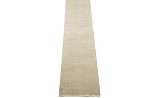 Muted Aqua Blue Floral 3x14 Transitional Oriental Runner Rug