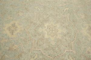 Muted Aqua Blue Floral 3x14 Transitional Oriental Runner Rug
