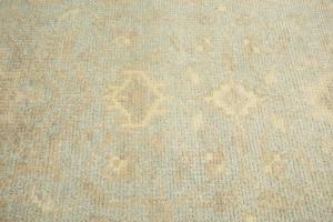 Muted Aqua Blue Floral 3x14 Transitional Oriental Runner Rug
