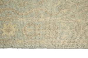 Muted Aqua Blue Floral 3x14 Transitional Oriental Runner Rug