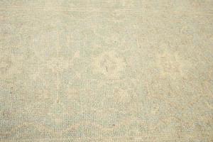 Muted Aqua Blue Floral 3x14 Transitional Oriental Runner Rug