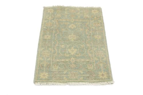 Muted Beige Floral 2X3 Transitional Oriental Rug