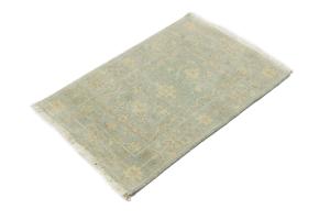 Muted Teal Floral 2X3 Transitional Oriental Rug