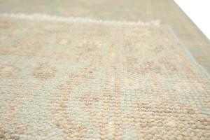 Muted Aqua Blue Floral 3x8 Transitional Oriental Runner Rug