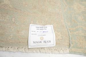 Muted Aqua Blue Floral 3x8 Transitional Oriental Runner Rug