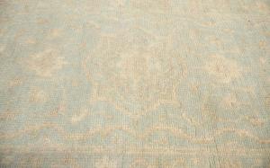 Muted Aqua Blue Floral 3x8 Transitional Oriental Runner Rug