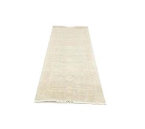 Muted Aqua Blue Floral 3x8 Transitional Oriental Runner Rug