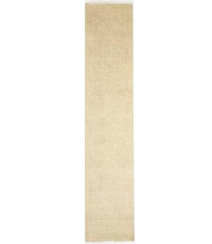 Muted Beige Floral 3X12 Transitional Oriental Runner Rug