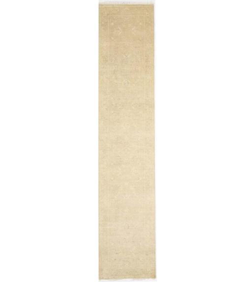 Muted Beige Floral 3X20 Transitional Oriental Runner Rug