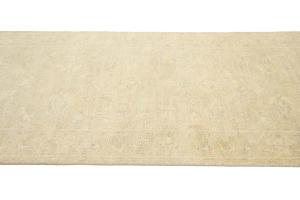 Muted Beige Floral 3X12 Transitional Oriental Runner Rug