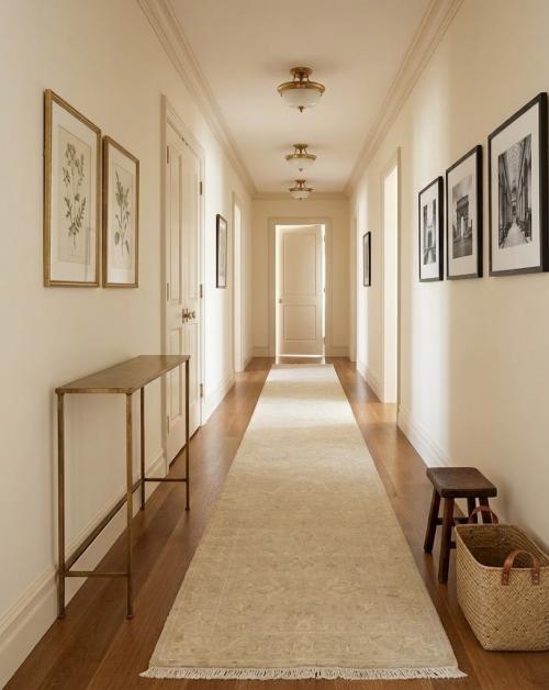 Muted Beige Floral 3X20 Transitional Oriental Runner Rug