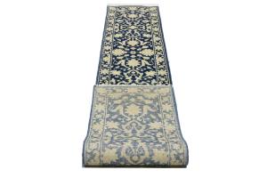 Muted Blue Floral Transitional 2X12 Oriental Runner Rug