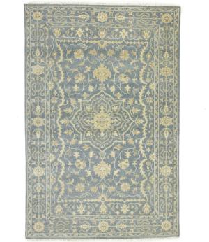 Muted Gray Floral 6x9Transitional Oriental Rug